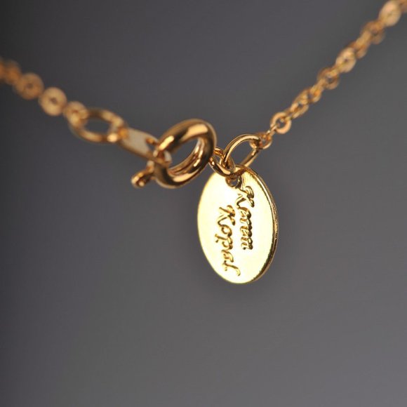 Golden Black Enamel Egg Pendant Necklace - Picture 4 of 6
